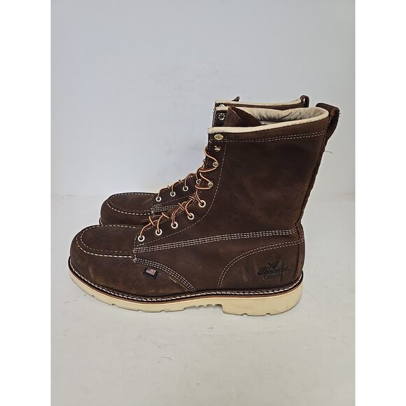 Thorogood Men's 8 " Steel Toe Work Boot (U.S.A.) 804-4378 Brown Size 14D - Picture 5 of 7